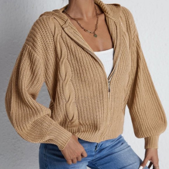 Drop shoulder zip up cardigan - Picture 4 of 4